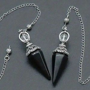 🌟 Black Obsidian Pendant Pendulum